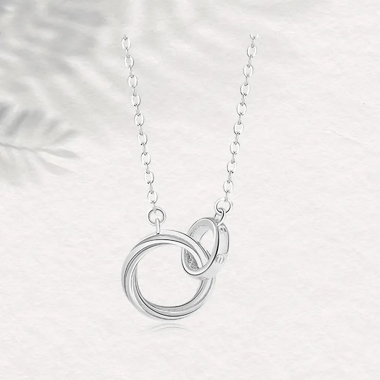 Chongqing Gold Store S999 Fine Silver Necklaces Women's Silver White-2