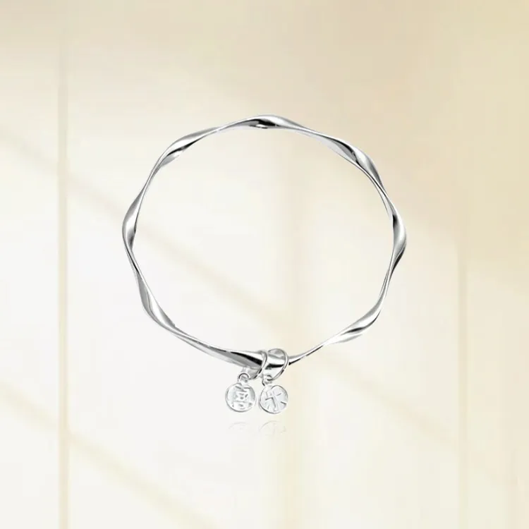 Chongqing Gold Store S999 Fine Silver Bangles Women's-4