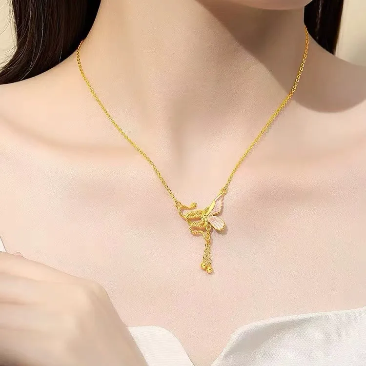 Chongqing Gold Store S999 Fine Silver Necklaces Women's-2