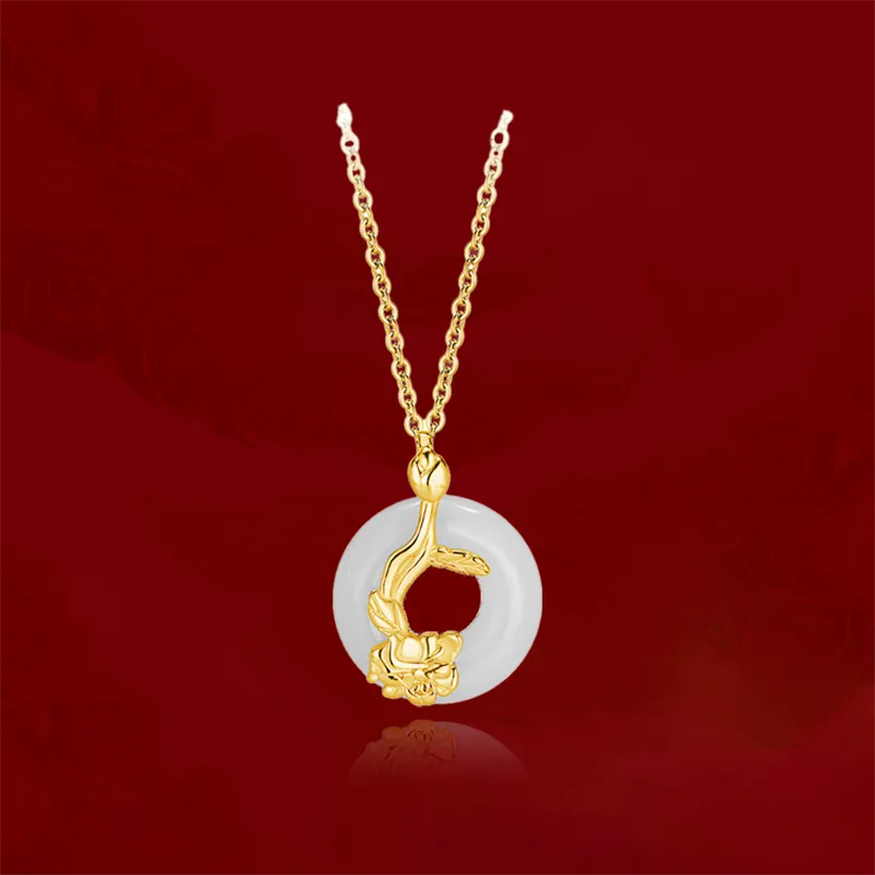 Chongqing Gold Store Chalcedony Jade Necklaces Women's-2