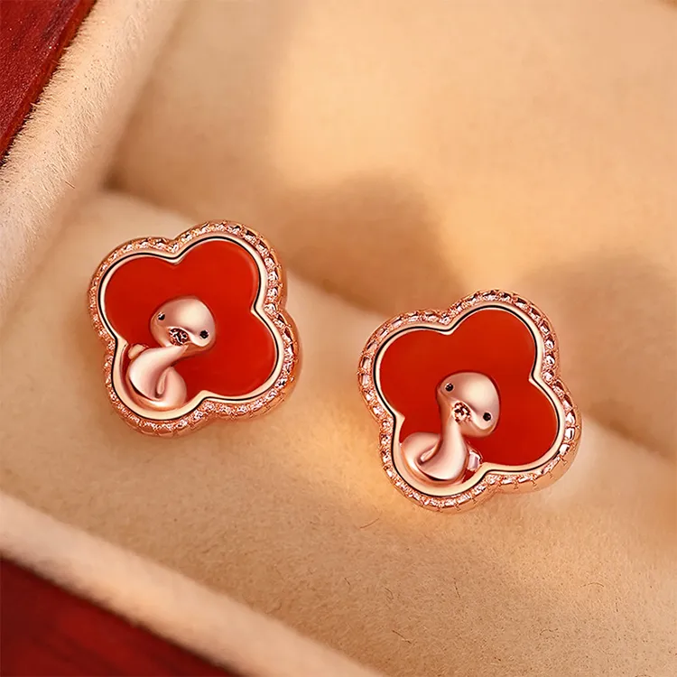 Chongqing Gold Store S925 Silver Stud Earrings Unisex-3