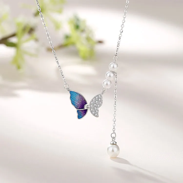 Chongqing Gold Store 925 Sterling Silver Square Zirconia Necklaces Women's-2