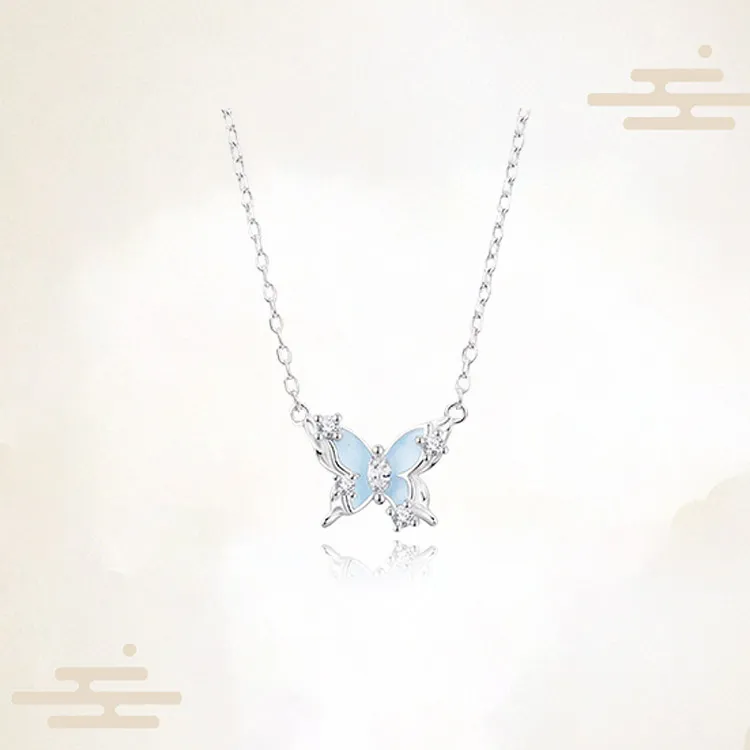 Chongqing Gold Store S925 Silver Necklaces Unisex Silver/Blue-3