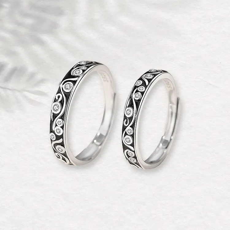 Chongqing Gold Store S925 Silver Rings Unisex Silver-4