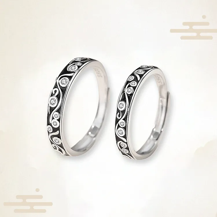Chongqing Gold Store S925 Silver Rings Unisex Silver-3