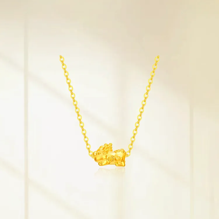 Chongqing Gold Store Gold 999 Necklaces Unisex-2