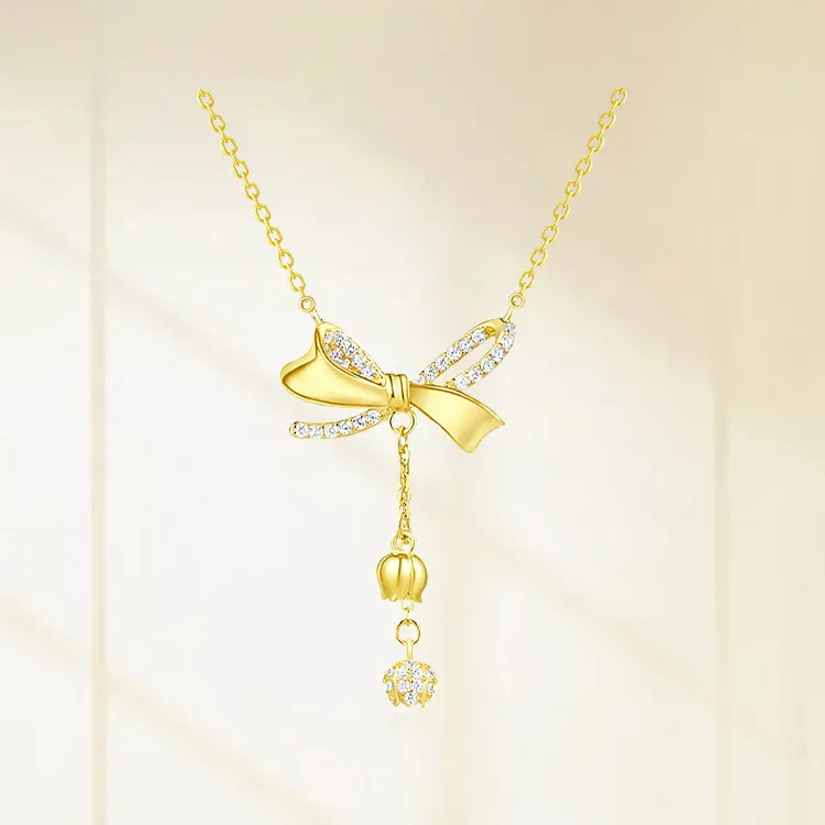 Chongqing Gold Store S925 Silver/Cubic Zirconia Necklaces Women's-4
