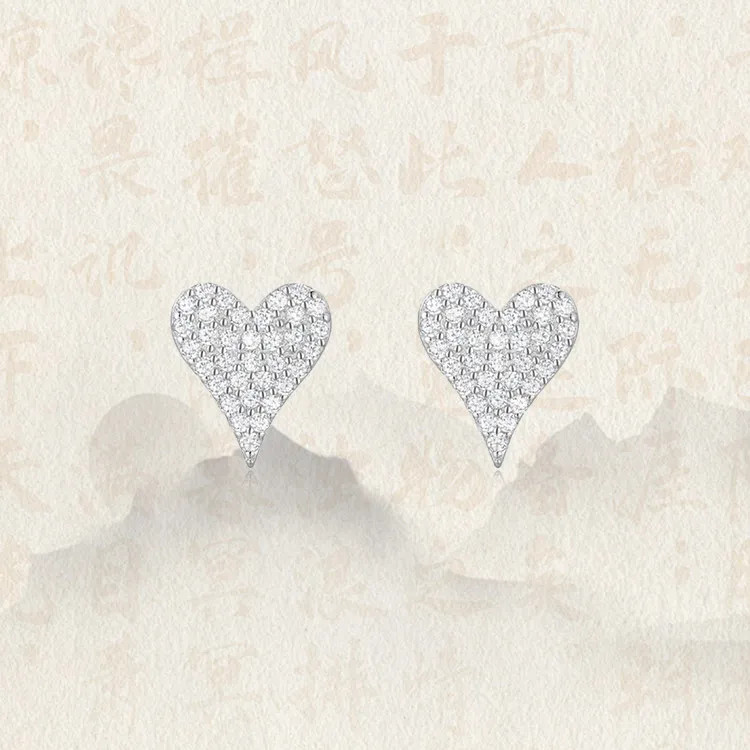 Chongqing Gold Store S925 Silver Stud Earrings Women's-4