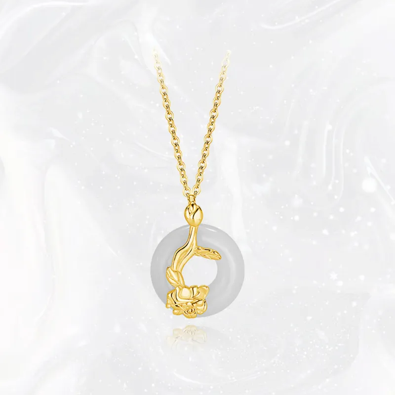Chongqing Gold Store Chalcedony Jade Necklaces Women's-1