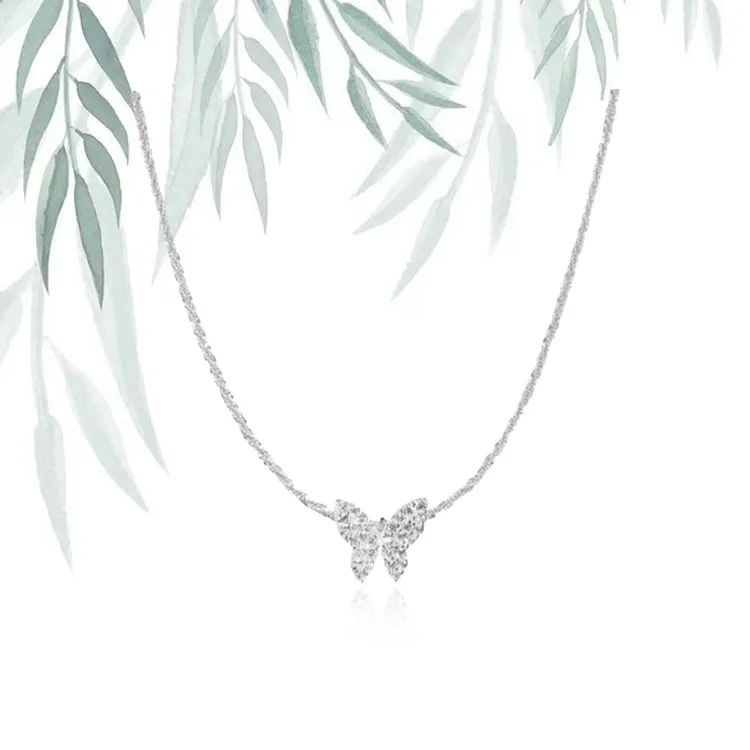Chongqing Gold Store S925 Silver Cubic Zirconia Necklaces Women's-1