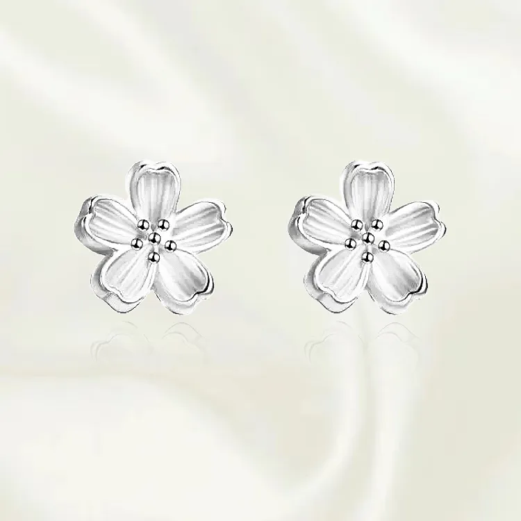 Chongqing Gold Store 999 Fine Silver Stud Earrings Women's-4