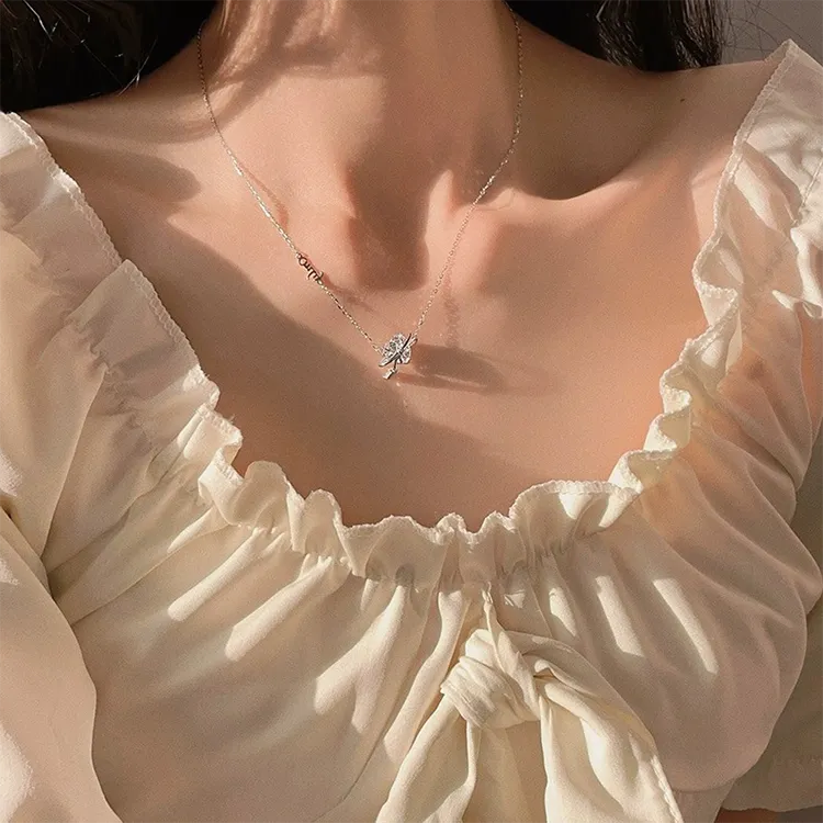 Chongqing Gold Store S925 Silver Necklaces Women's-4
