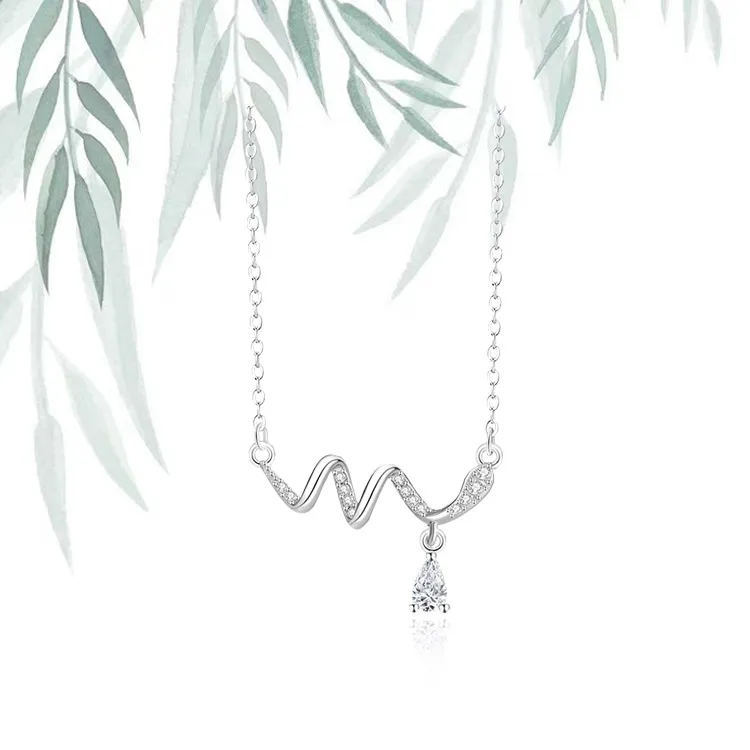 Chongqing Gold Store S925 Silver Cubic Zirconia Necklaces Unisex-4