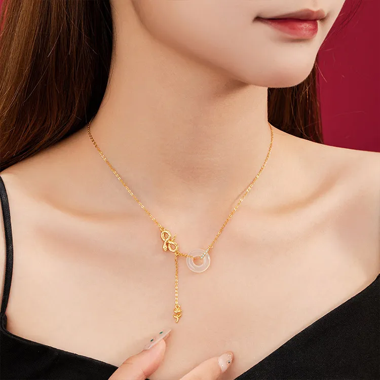 Chongqing Gold Store S925 Silver/Chalcedony Necklaces Women's-1