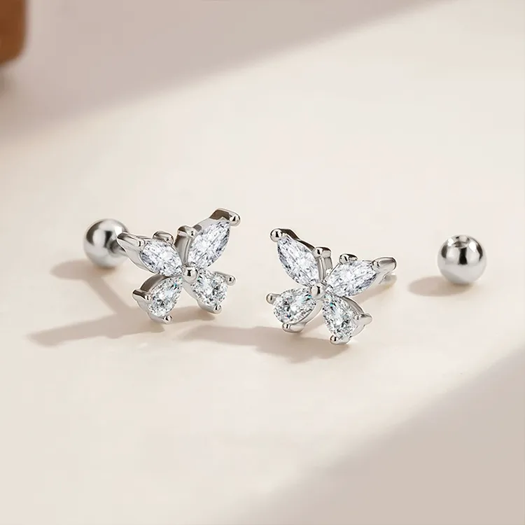 Chongqing Gold Store 999 Fine Silver Stud Earrings Women's-1