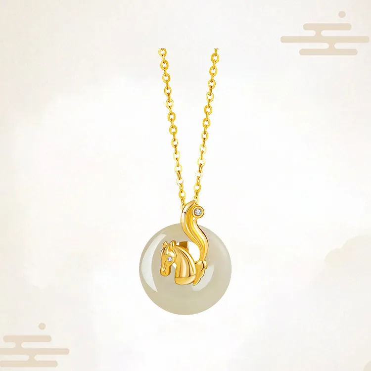 Chongqing Gold Store Chalcedony Necklaces Women's-4