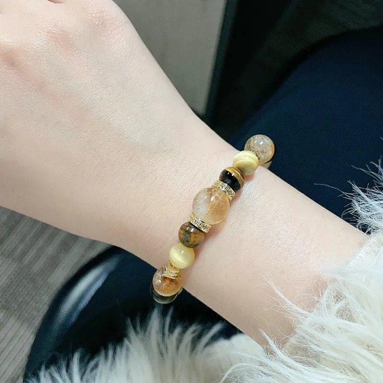 Chongqing Gold Store Tiger's Eye Stone Bracelets Unisex-3