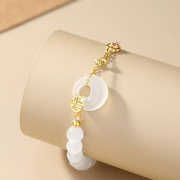 Chongqing Gold Store Chalcedony Jade Bracelets Women's-3