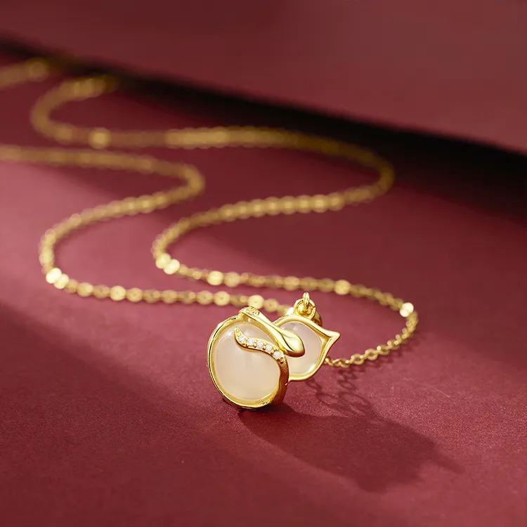 Chongqing Gold Store Chalcedony Necklaces Women's-4
