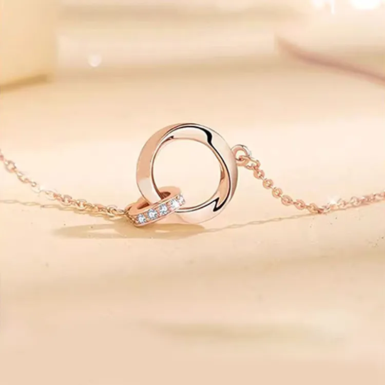 Chongqing Gold Store S925 Silver/Cubic Zirconia Necklaces Women's-2