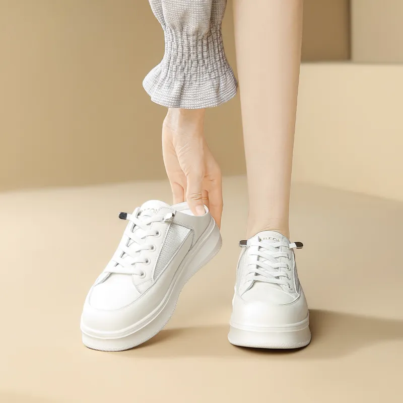 HARSON EVA Odor Resistant Slip Resistant Closed Toe Slippers Women's White-1