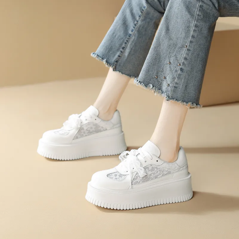 HARSON Anti Slip Wear Resistant Low Top Casual Shoes Women's White-3