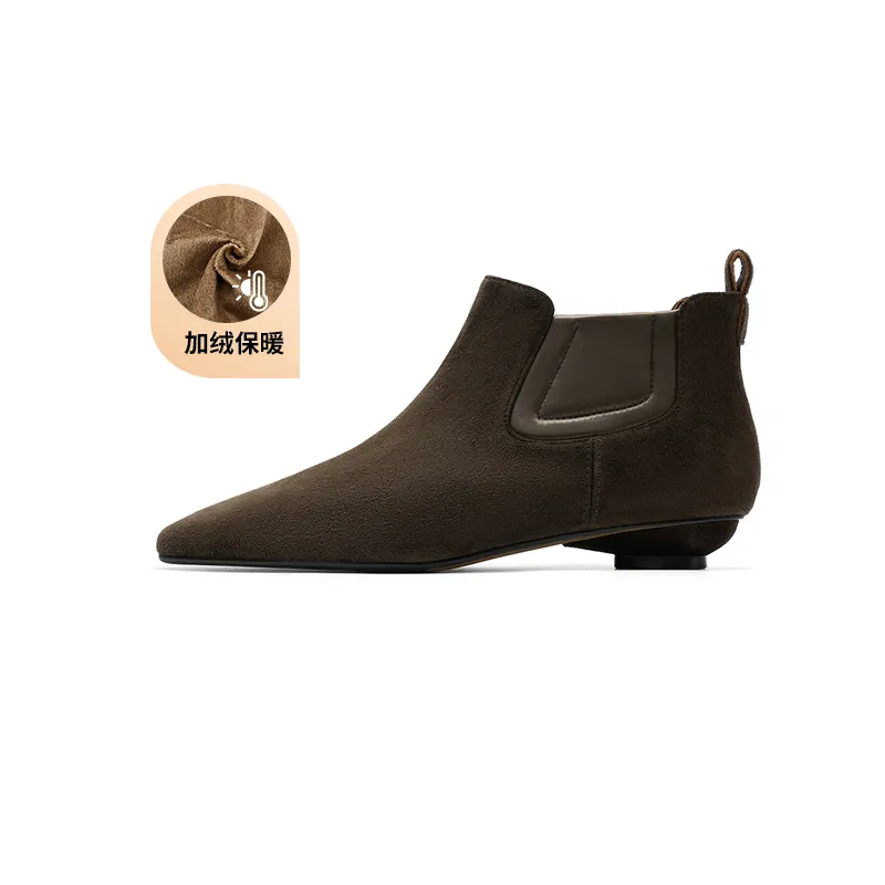 HARSON Ankle Boots Women's Black/Burnt Tea Green-10