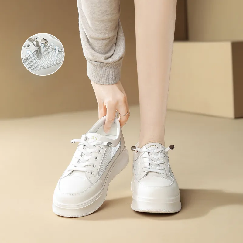 HARSON Slip Resistant, Abrasion Resistant, Breathable Low Top Skateboard Shoes Women's White-2