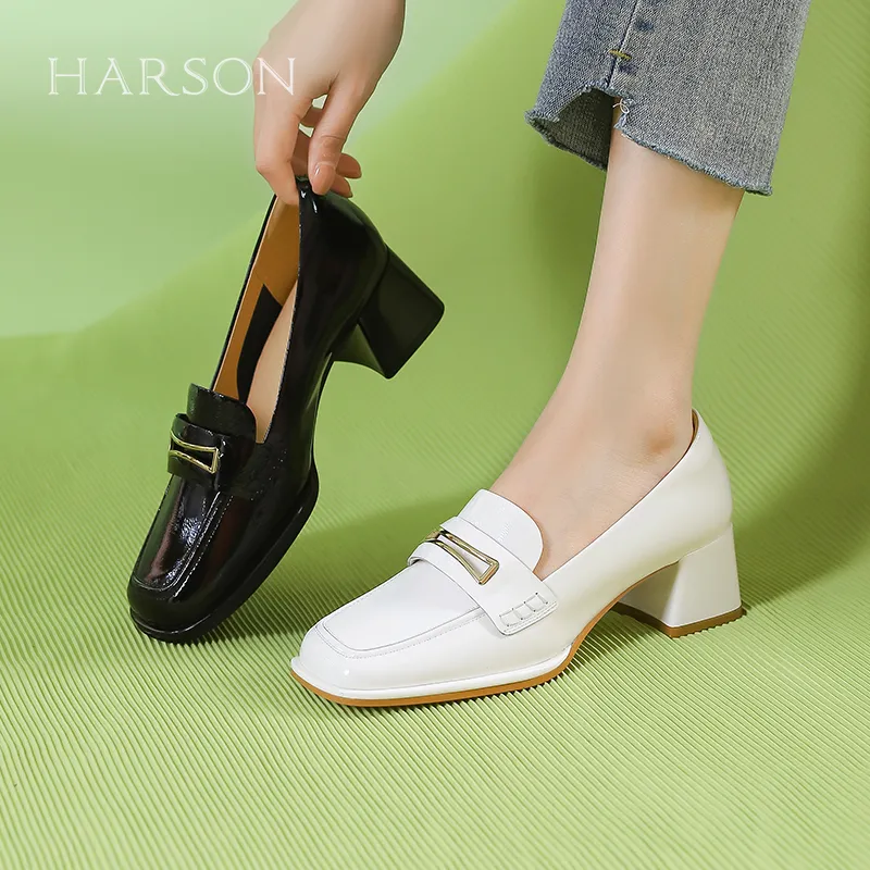 HARSON Loafers Women's White/Black-5