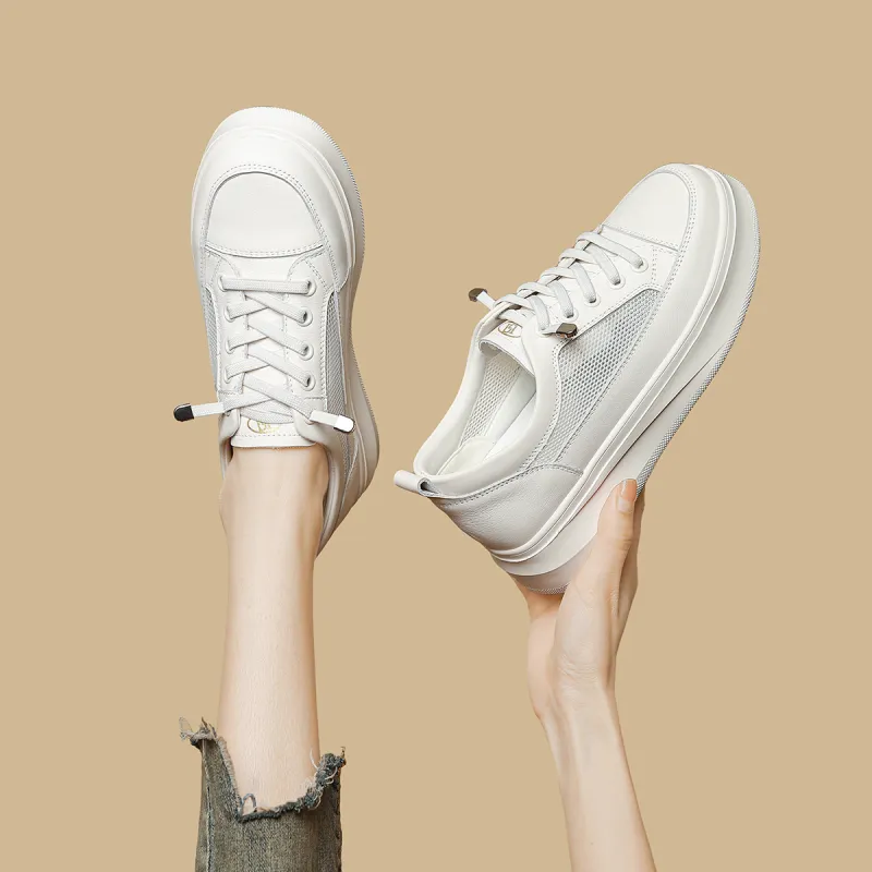 HARSON Slip Resistant, Abrasion Resistant, Breathable Low Top Skateboard Shoes Women's White-4