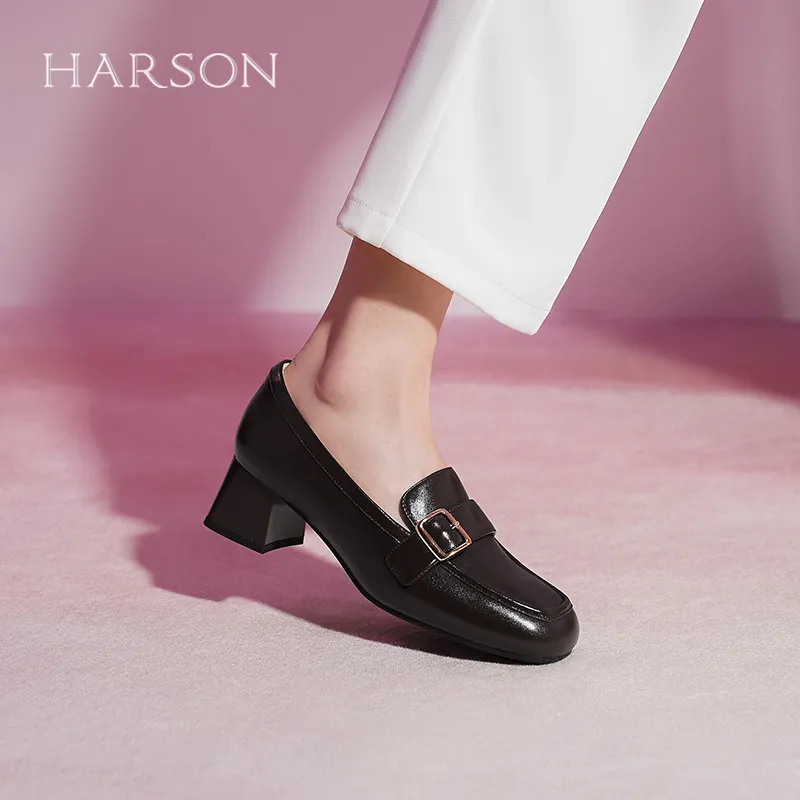 HARSON Loafers Women's Beige Apricot/Dark Coffee-9