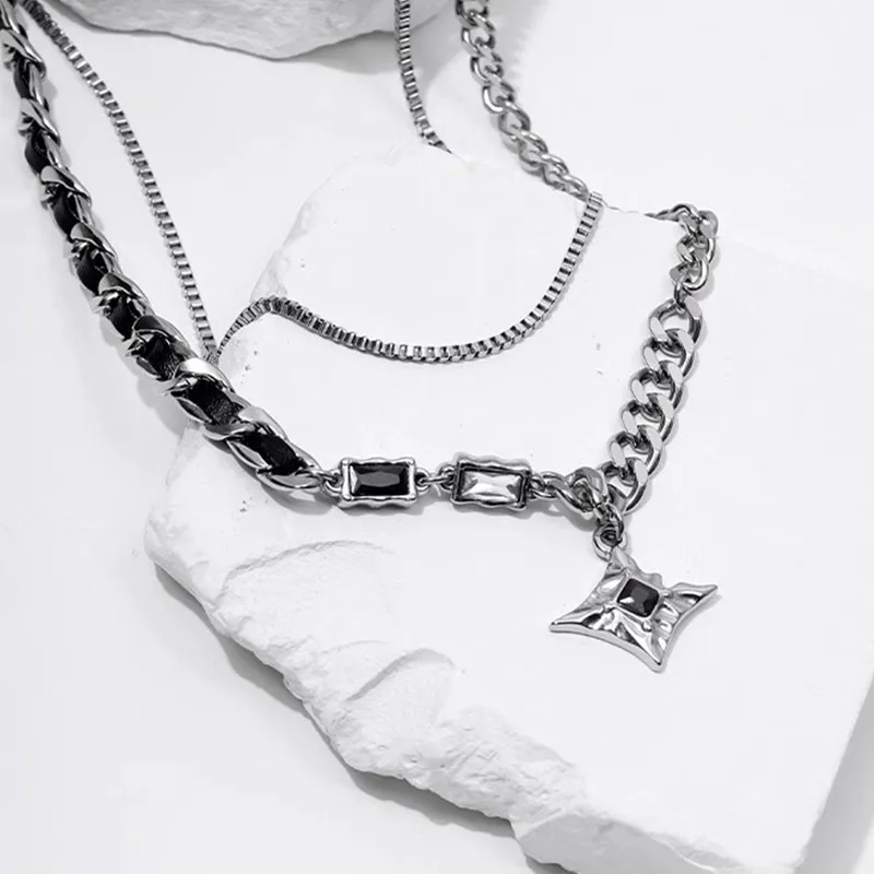 FOREVER MELODY Titanium Steel Necklaces Men's-2