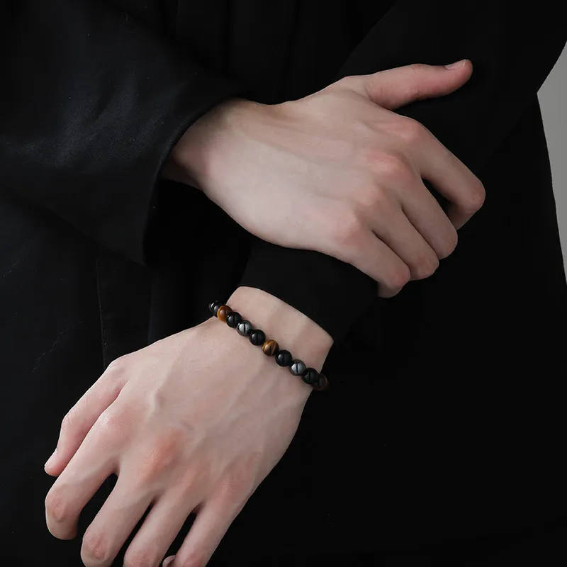 FOREVER MELODY Tiger's Eye Stone Bracelets Unisex-1