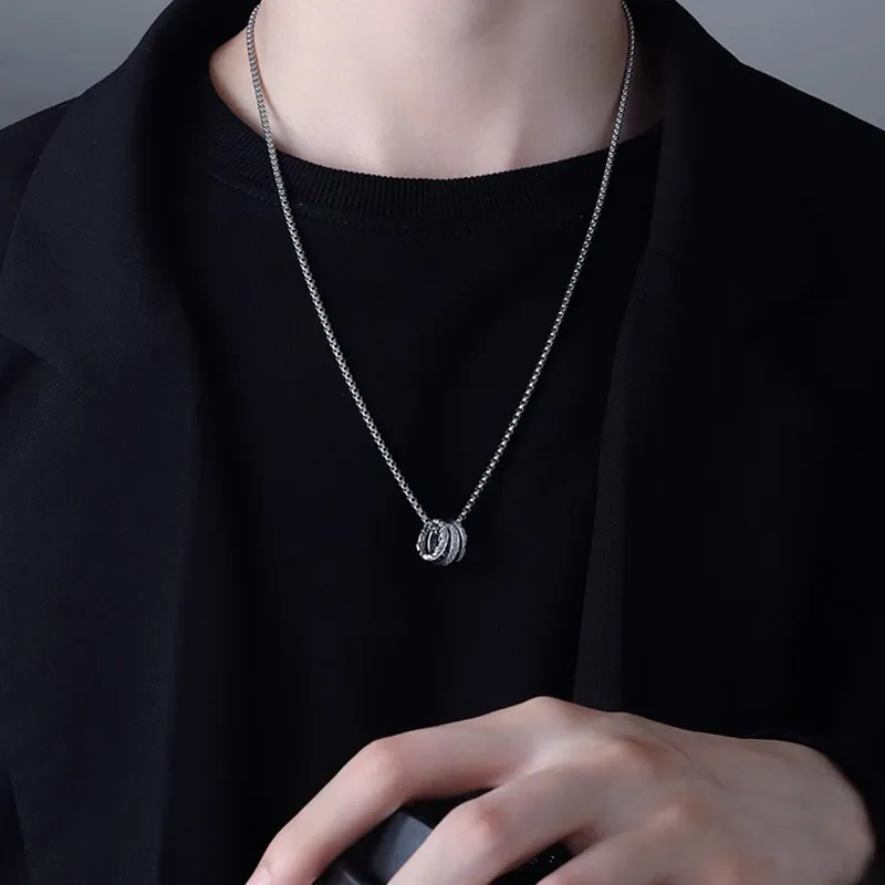 FOREVER MELODY 925 Sterling Silver Necklaces Men's-2