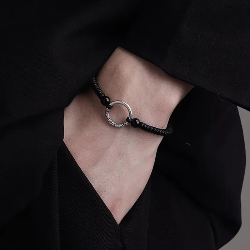 FOREVER MELODY 925 Sterling Silver Rope Bracelets Men's-4