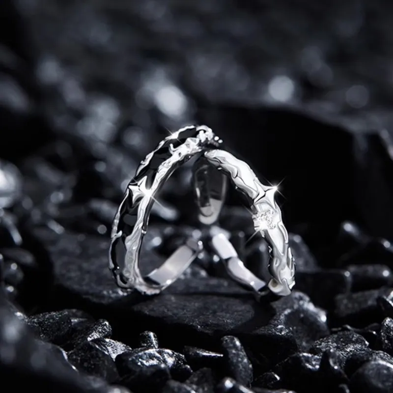 FOREVER MELODY 925 Sterling Silver Rings Men's-5
