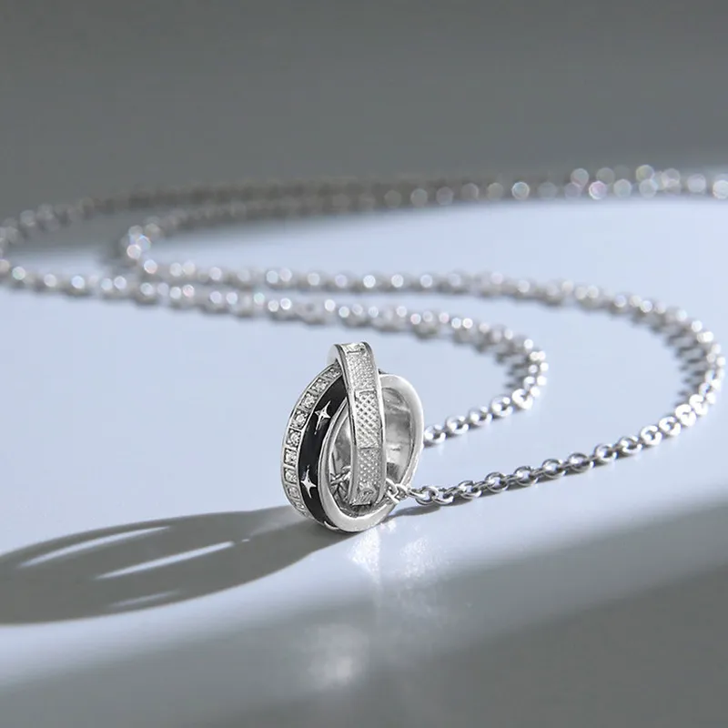 FOREVER MELODY Titanium Steel Necklaces Men's-2