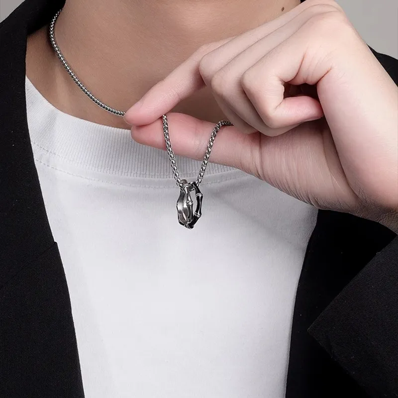FOREVER MELODY Titanium Steel Necklaces Men's-3