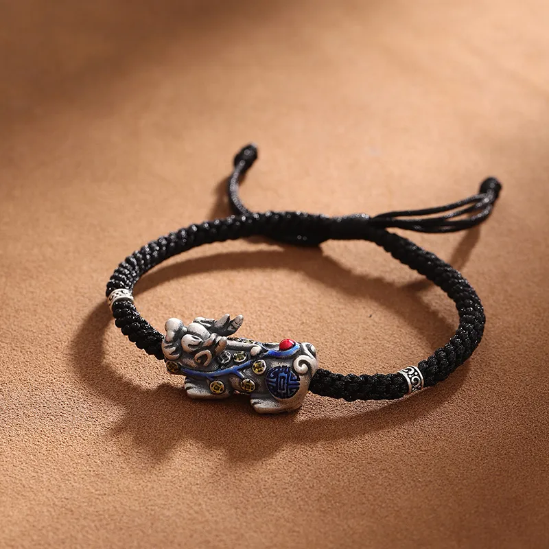 FOREVER MELODY Sterling Silver Rope Bracelets Men's-6