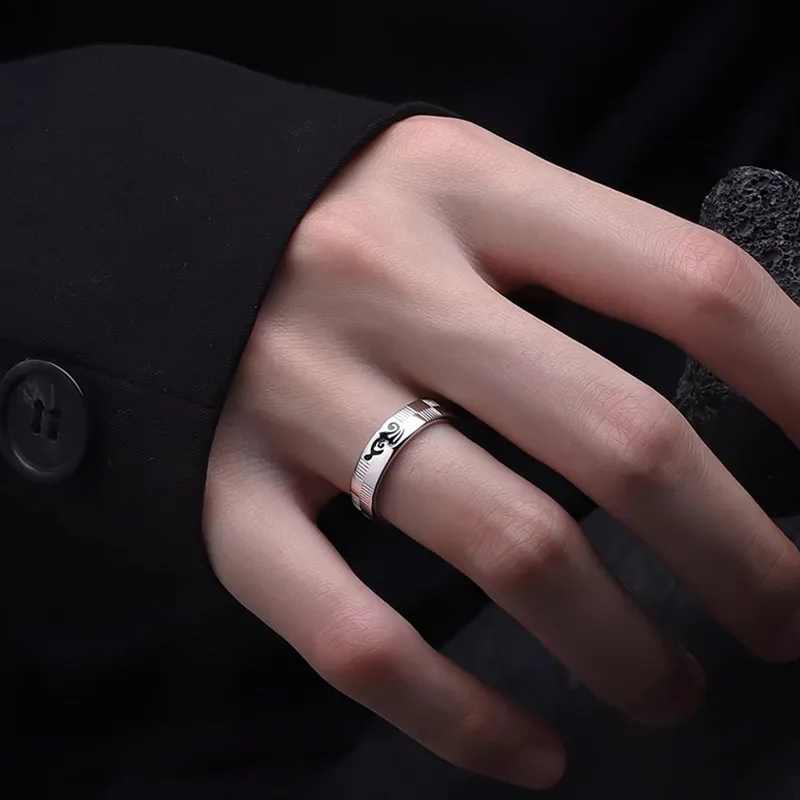 FOREVER MELODY 925 Sterling Silver Rings Men's Silver-2
