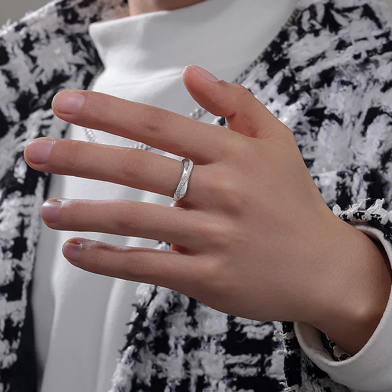 FOREVER MELODY 925 Sterling Silver Rings Men's Silver-26
