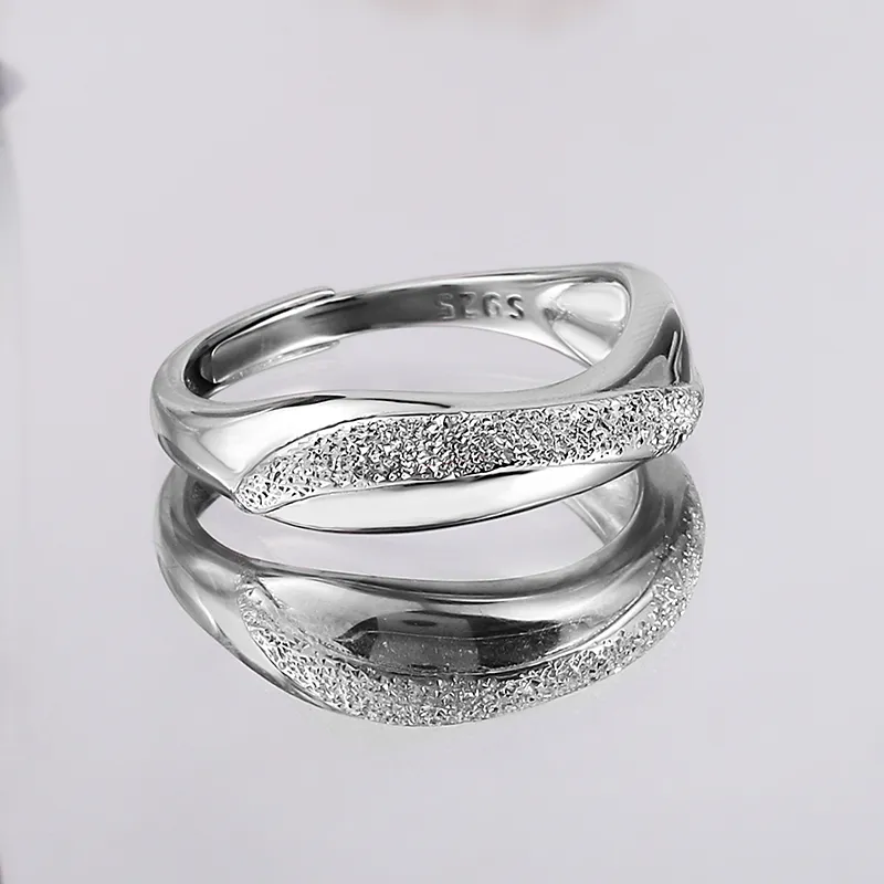 FOREVER MELODY 925 Sterling Silver Rings Men's Silver-25