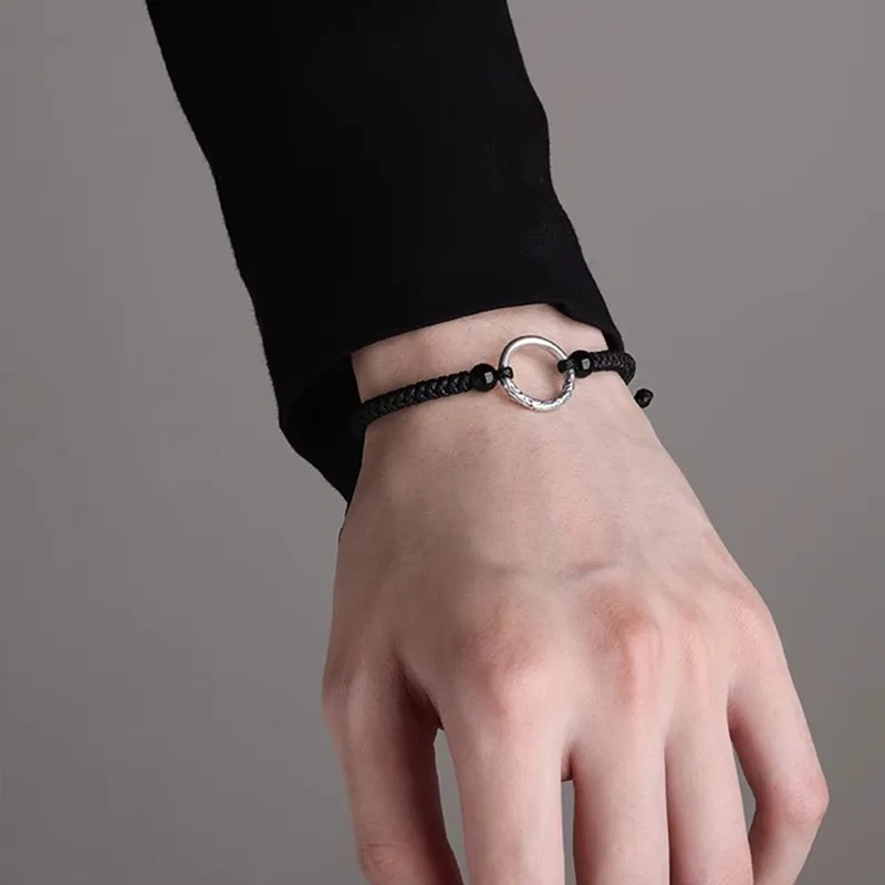 FOREVER MELODY 925 Sterling Silver Rope Bracelets Men's-6