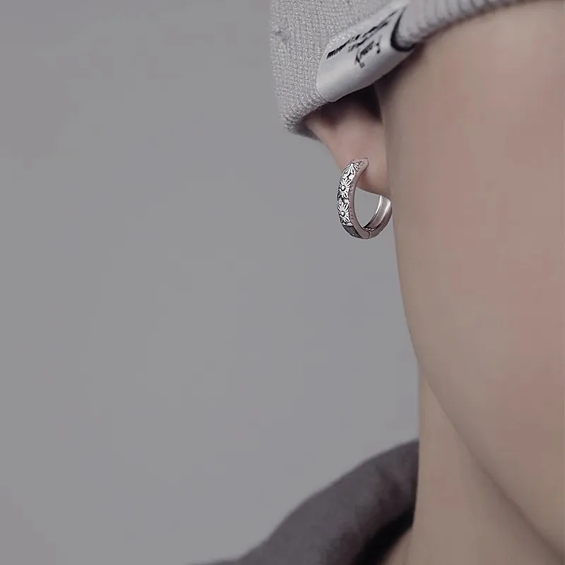 FOREVER MELODY 925 Sterling Silver Earrings Men's-5