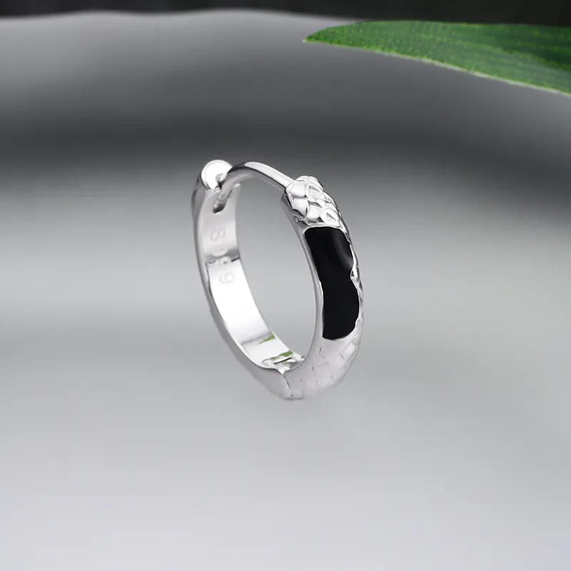 FOREVER MELODY 999 Fine Silver Earrings Men's Silver/Black-3