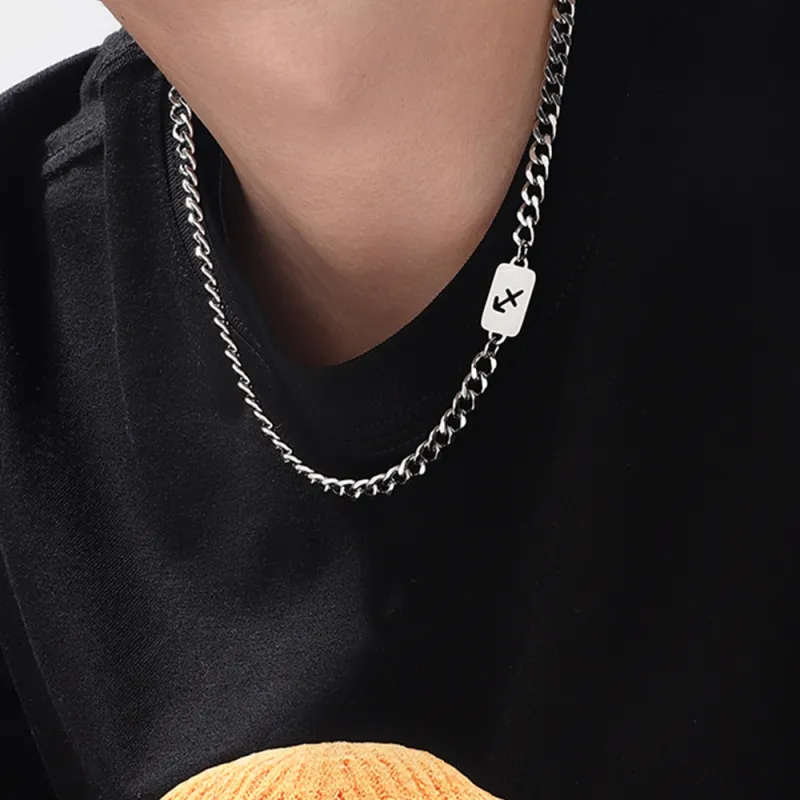 FOREVER MELODY Titanium Steel Necklaces Men's-25