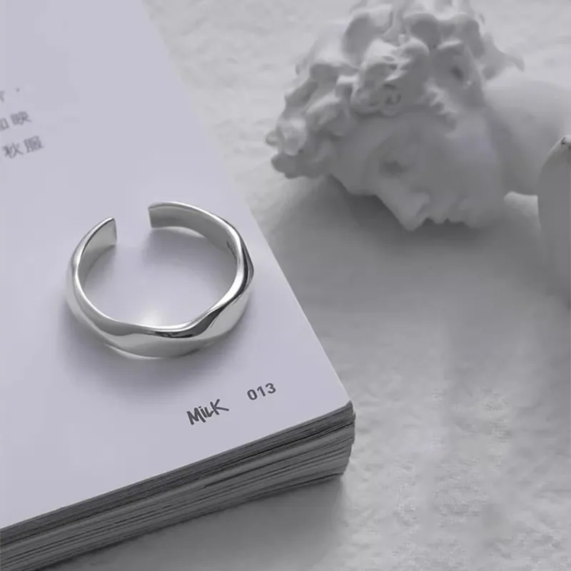 FOREVER MELODY 925 Sterling Silver Rings Men's Silver-30
