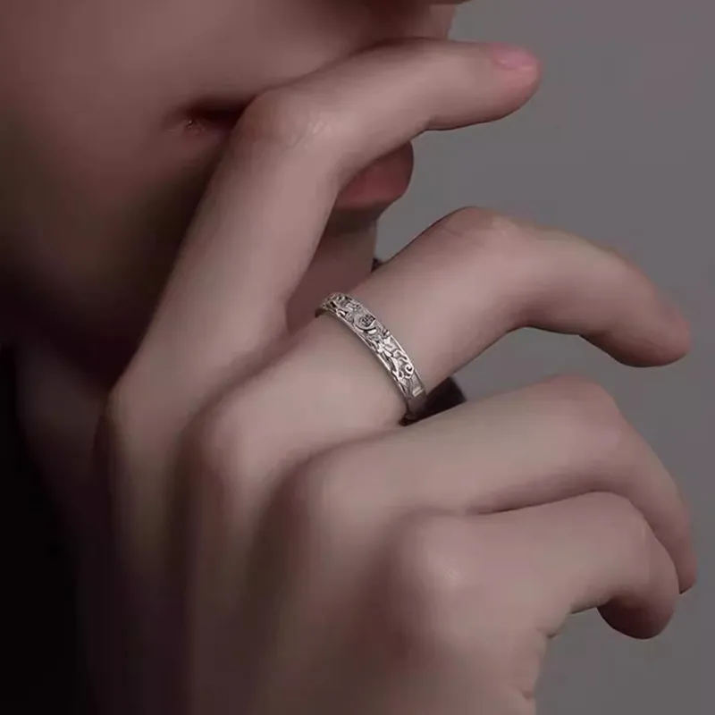 FOREVER MELODY 925 Sterling Silver Rings Men's-6