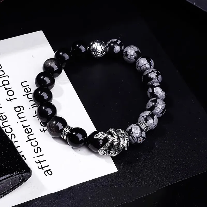 FOREVER MELODY Processing Obsidian Bracelets Unisex-1