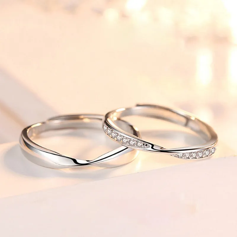 FOREVER MELODY Zircon Rings Unisex-4